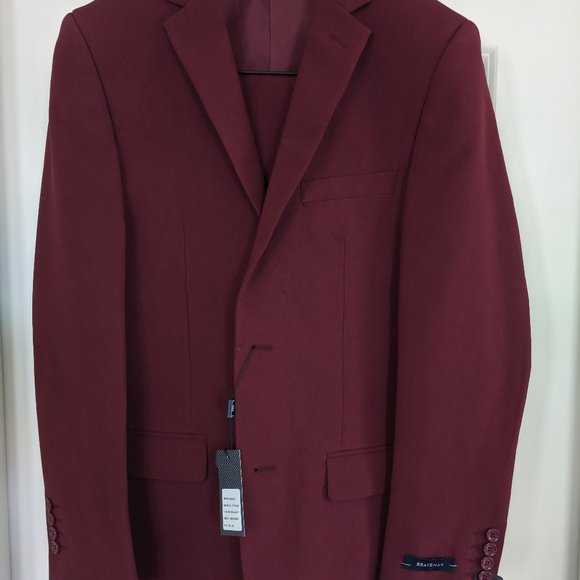Braveman Other - Braveman Burguny Men's Suit Slim Fit 36R/30W